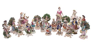 A mixed lot of Continental porcelain fig