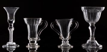 Four pieces of English glass, comprising