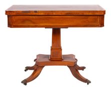 A late Regency mahogany and inlaid recta