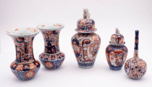 A group of Japanese Imari vases, late 19
