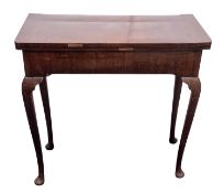 A George II walnut rectangular card tabl