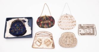 Five various beaded evening bags.