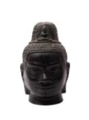 A South-East Asian bronze Buddha head in