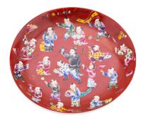 A Chinese famille rose saucer dish, Repu