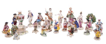 A mixed lot of Continental porcelain boc