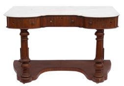 A Victorian mahogany and marble topped dressing table,