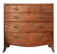 A George IV mahogany bow fronted chest,