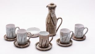A Mousehole pottery, part coffee set, co