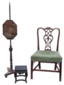 A 19th Century mahogany polescreen, with