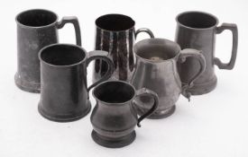 Six various tankards. Including a Victor