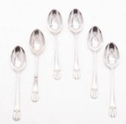 A George VI set of six Art-Deco silver t