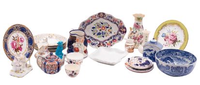 A mixed lot of ceramics, 19th century an