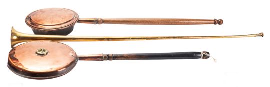 A Victorian brass coaching horn, mid 19t