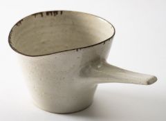 *Dame Lucie Rie DBE [1902-1995] and Hans Coper [1920 - 1981] a white stoneware pouring vessel,