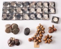Attributed to Bimini a group of stoneware buttons of varying design and a group of facet and