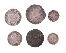 A Scottish Charles I silver twenty pence coin.