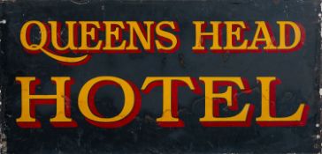 A mid 20th Century double sided sign for 'Queens Head Hotel'.