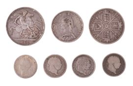 A mixed collection of English coins.