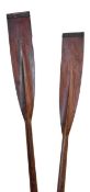 A pair of early 20th Century wooden sweep rowing blades.