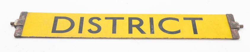 A 20th Century double sided London Underground locomotive sign 'Metropolitan/District'.