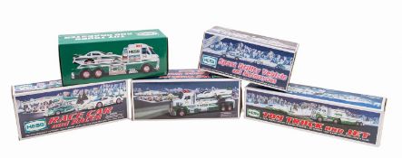 Five Hess diecast vehicle sets.