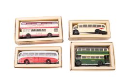 A collection of mainly Corgi diecast buses.