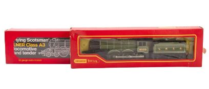 Two Tri-ang Hornby OO/HO gauge locomotives and tenders.