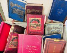 A suitcase of mostly old-time stamp albums.