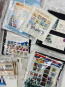 A box of USA stamps including mint new issues, covers etc.