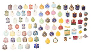 A collection of gilt and enamel members and guest badges for Haldon Race Club from 1965 to 2011,