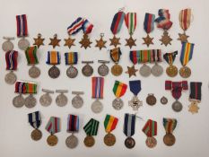 A collection of WWI & WWII medals including;