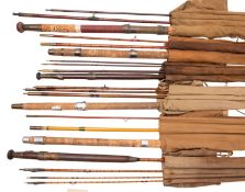A Farlow & Co 'Holdfast' three piece greenheart rod,
