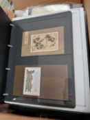 China collection in box with albums, pages, packets, covers.