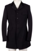 A Harry Hall navy blue gentleman's riding jacket with mustard yellow lining, 85cm high, 50cm wide.