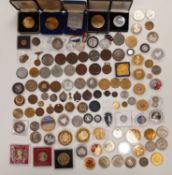 Quantity of medallions, tokens, coins, etc including boxed, royalty, some copies/fantasy,