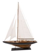 A 20th Century model of a sailing yacht.