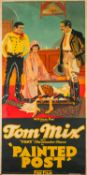 'Painted Post' (1928) A linen backed one sheet film poster staring Tom Mix,