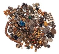 A large collection of various 20th century buttons, including horn examples etc.