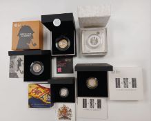GB five boxed Silver coins including Piedfort, Proofs.