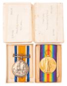 A WWI pair to 'S-27351 Pte E J Peerless, Rif. Brig.