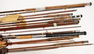 An early 20th Century Hardy Bros, Original Greenheart fly fishing rod.