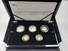 Royal Mint 2015 UK Silver Proof commemorative coin set.