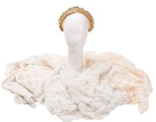 An early 20th Century wax orange blossom bridal headpiece.