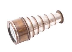 A 19th silver plated six draw spyglass, maker W Harris & Co, Holborn,London & Hamburg,