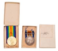 A pair of WWI medals awarded to Lt. M. C. Radford RAF.