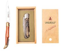 A Laguiole No. 440 folding pocket knife in original wooden case,