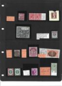 Great Britain stamps on stock-page with QV printing flaws, 1880 2.