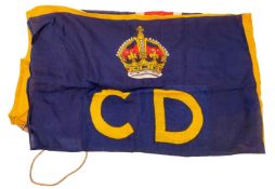 A post -war Civil Defence flag, 6'x3', stamped 'CD25 and dated '1952',