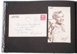 A collection of mid 20th century film stars and musician autographs and studio correspondence,