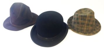 A G H Dunn & Co black bowler hat.